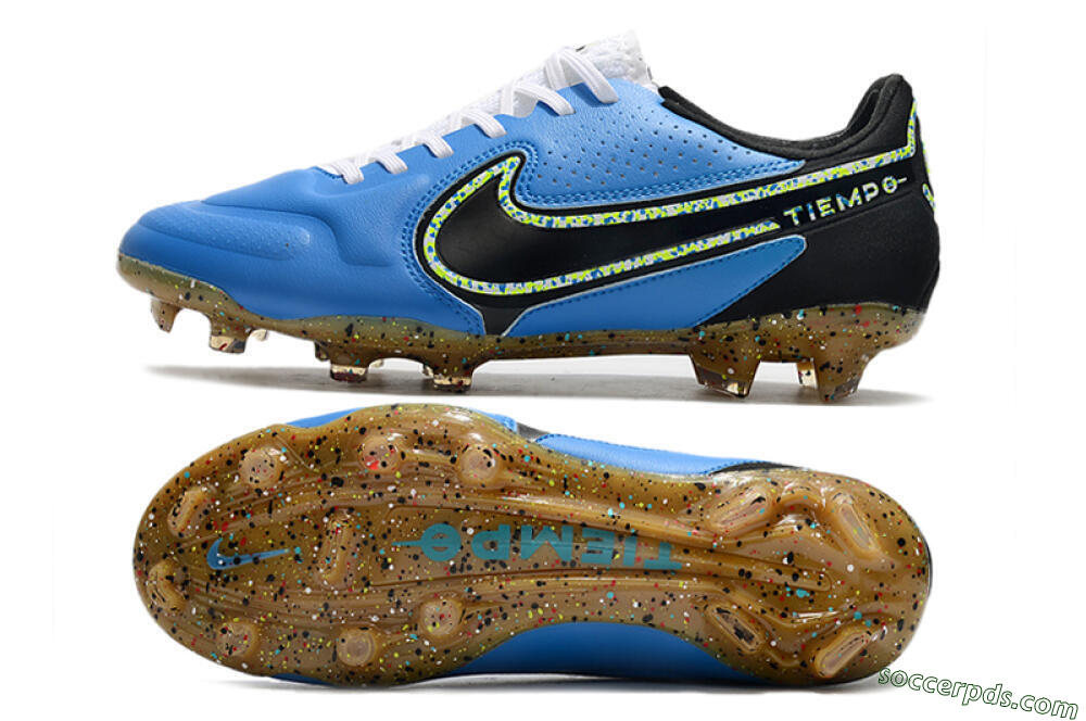 Nike Tiempo Legend 9 Elite FG Low-Tops Football Boots - Blue/Yellow/Black 0