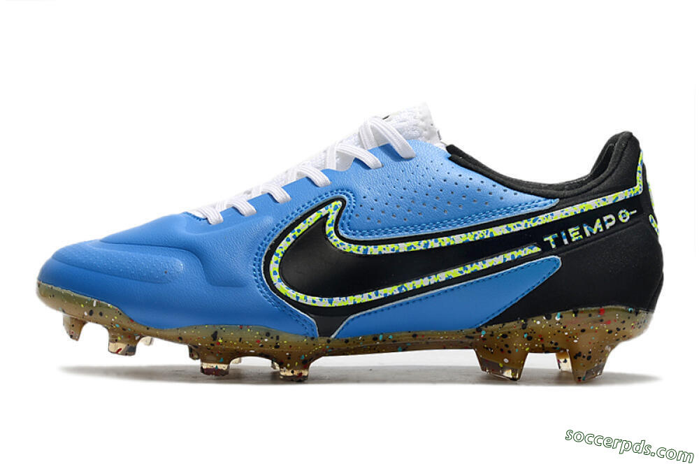 Nike Tiempo Legend 9 Elite FG Low-Tops Football Boots - Blue/Yellow/Black 2