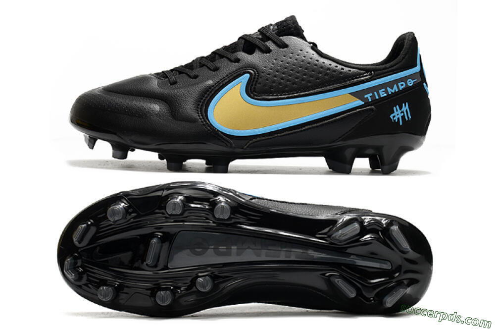 Nike Tiempo Legend 9 Elite FG Low-Tops Football Boots - White/Jade/Beige 0
