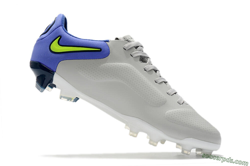 Nike Tiempo Legend 9 Elite FG Low-Tops Football Boots - White/Yellow/Blue 4