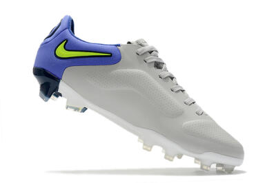 Nike Tiempo Legend 9 Elite FG Low-Tops Football Boots - White/Yellow/Blue