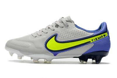 Nike Tiempo Legend 9 Elite FG Low-Tops Football Boots - White/Yellow/Blue
