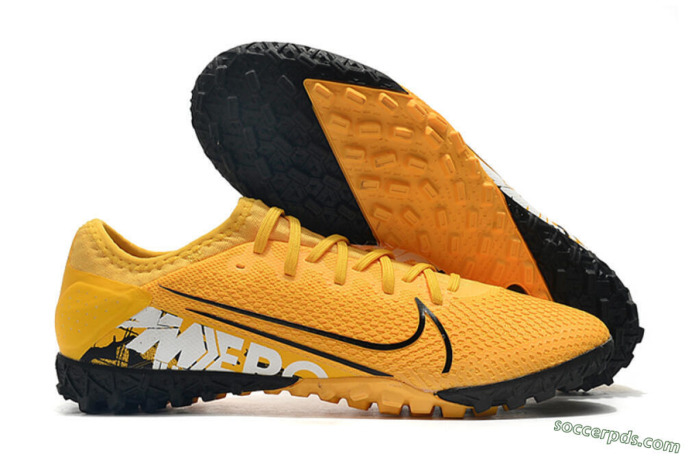 Nike Mercurial Vapor 13 Pro TF Low-Tops Football Shoes - Yellow/Black/White 1