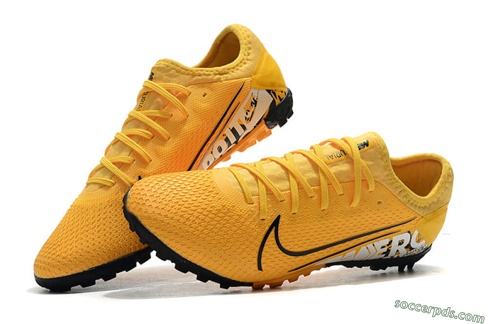 Nike Mercurial Vapor 13 Pro TF Low-Tops Football Shoes - Yellow/Black/White 5