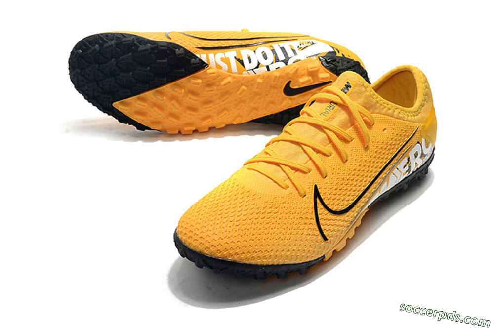 Nike Mercurial Vapor 13 Pro TF Low-Tops Football Shoes - Yellow/Black/White 3