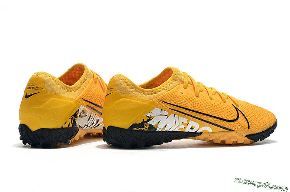 Nike Mercurial Vapor 13 Pro TF Low-Tops Football Shoes - Yellow/Black/White 9