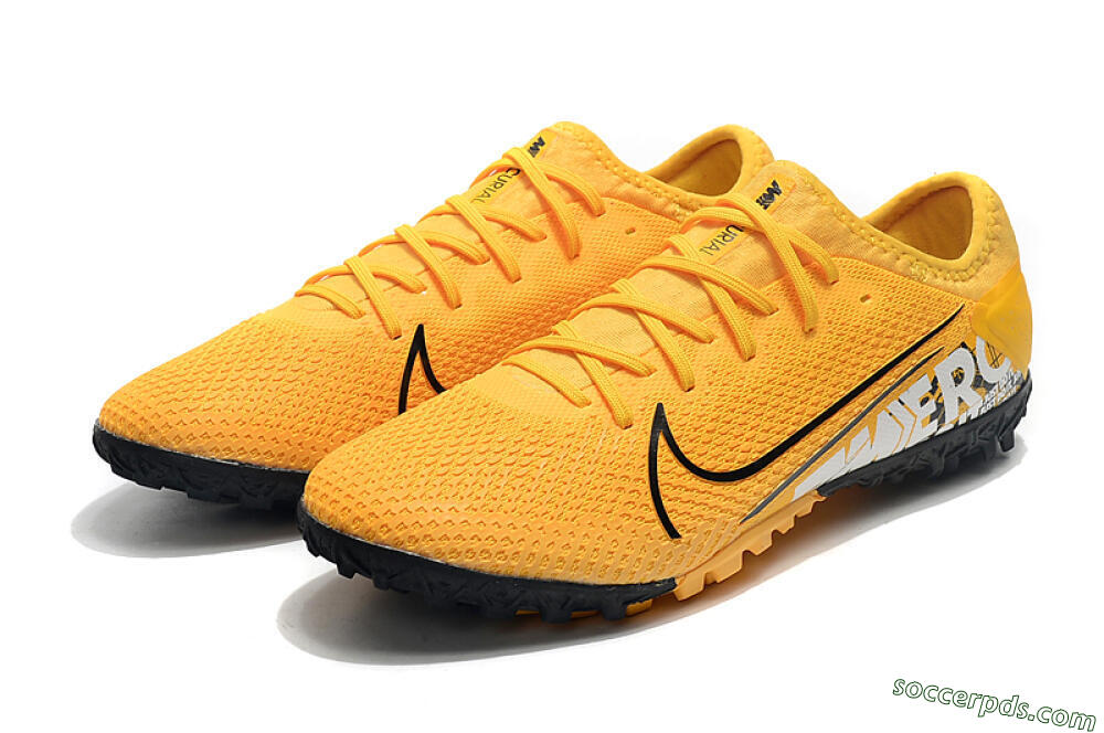 Nike Mercurial Vapor 13 Pro TF Low-Tops Football Shoes - Yellow/Black/White 8
