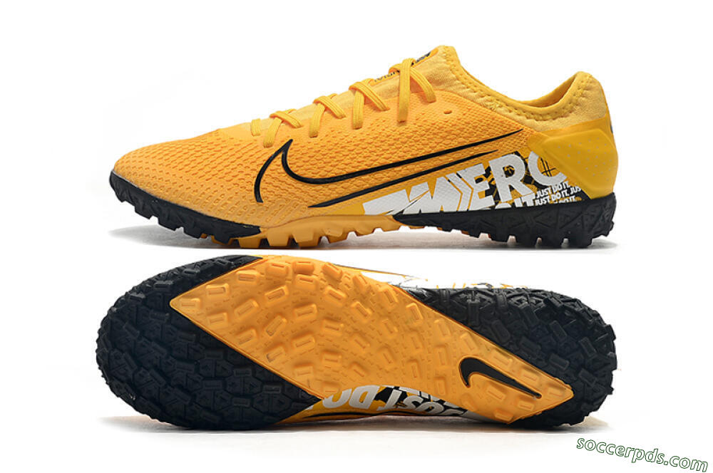 Nike Mercurial Vapor 13 Pro TF Low-Tops Football Shoes - Yellow/Black/White 0