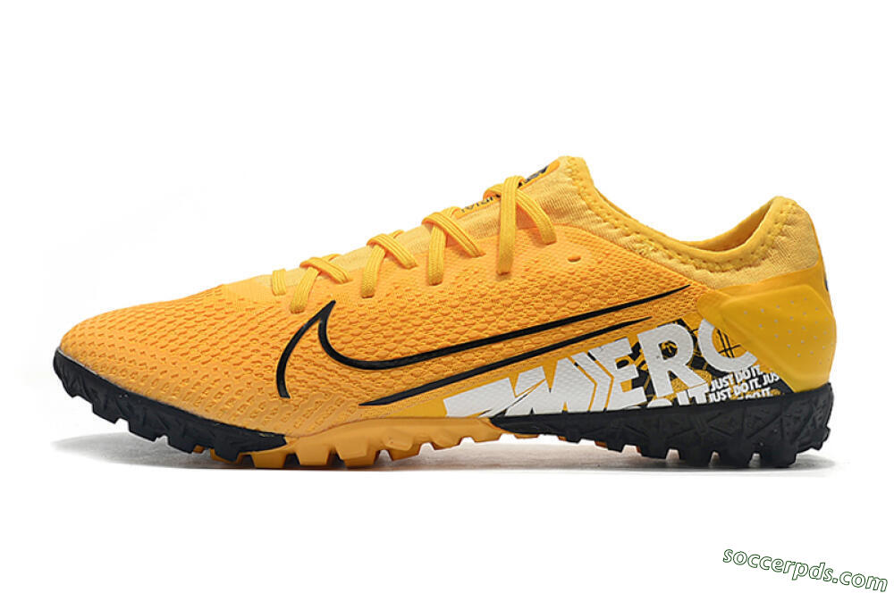 Nike Mercurial Vapor 13 Pro TF Low-Tops Football Shoes - Yellow/Black/White 2