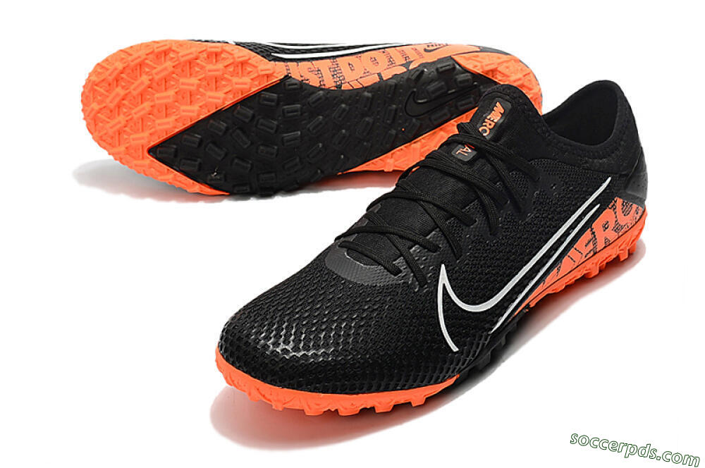 Nike Mercurial Vapor 13 Pro TF Low-Tops Football Shoes - Black/White/Red 3