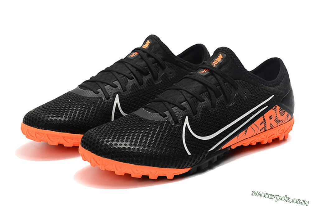 Nike Mercurial Vapor 13 Pro TF Low-Tops Football Shoes - Black/White/Red 5