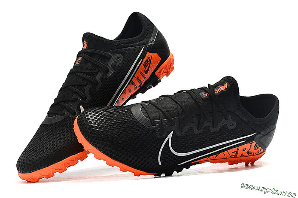 Nike Mercurial Vapor 13 Pro TF Low-Tops Football Shoes - Black/White/Red 6