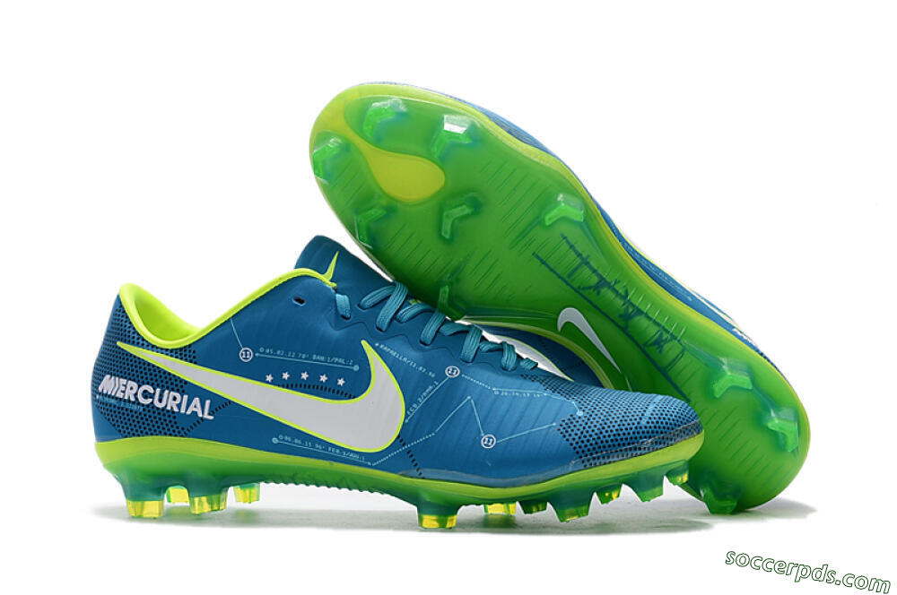Nike Mercurial Vapor 11 FG Low-Tops Football Boots - Blue/Yellow/White 1
