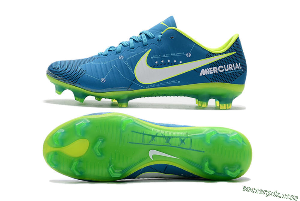 Nike Mercurial Vapor 11 FG Low-Tops Football Boots - Blue/Yellow/White 0