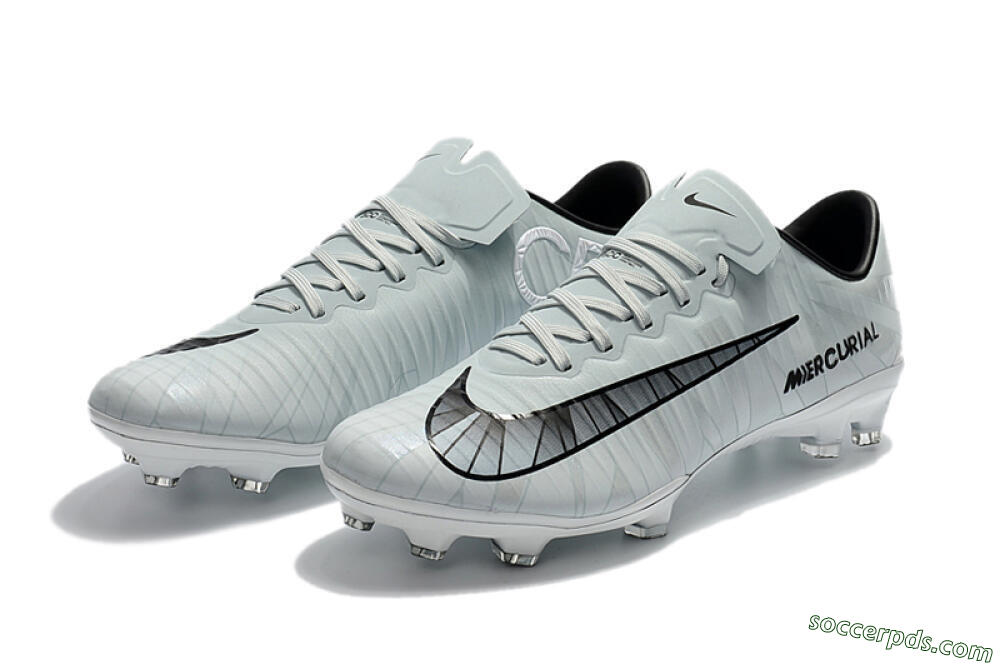 Nike Mercurial Vapor 11 FG Low-Tops Football Boots - White/Black/Blue 8