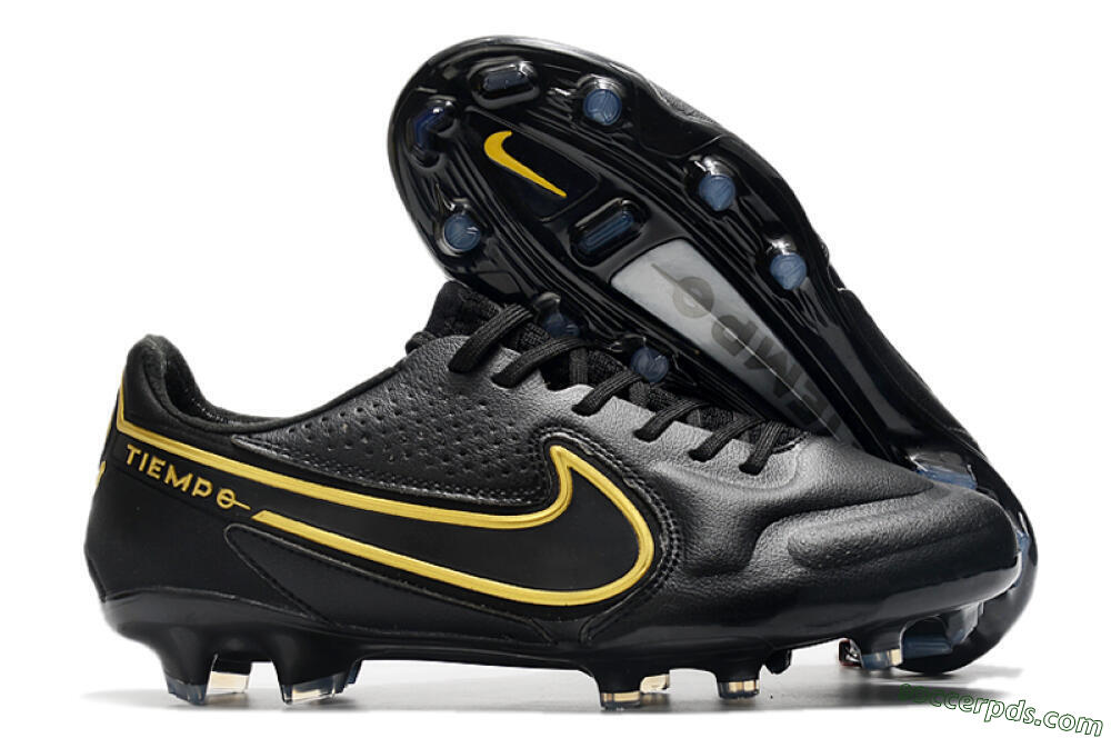 Nike Tiempo Legend 9 Elite FG Low-Tops Football Boots - Black/Yellow 1