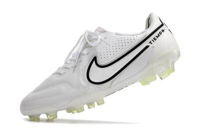 Nike Tiempo Legend 9 Elite FG Low-Tops Football Boots - White/Black