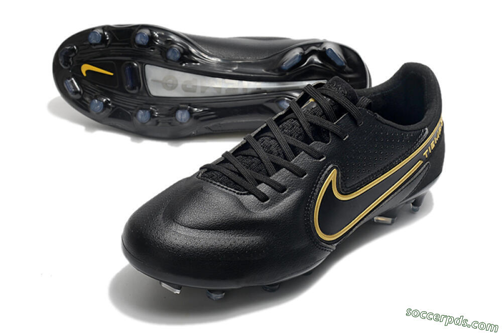Nike Tiempo Legend 9 Elite FG Low-Tops Football Boots - Black/Yellow 3