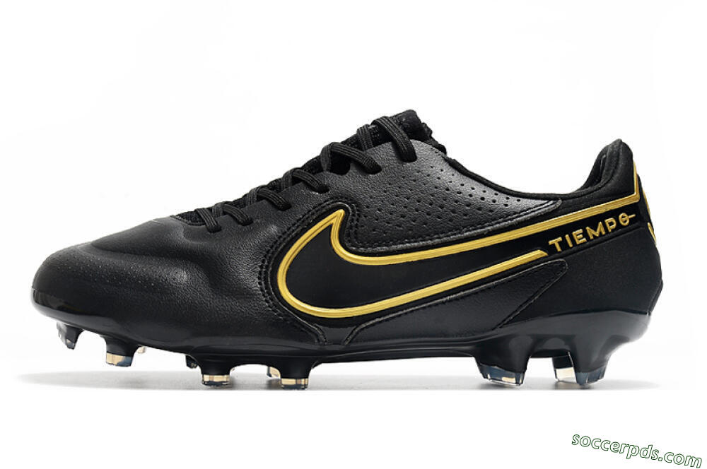 Nike Tiempo Legend 9 Elite FG Low-Tops Football Boots - Black/Yellow 2