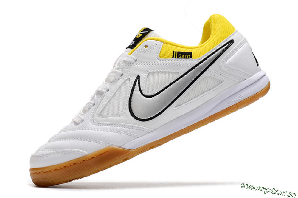 Supreme x Nike SB Gato IC Low-Tops Football Shoes - White/Silver/Yellow 4