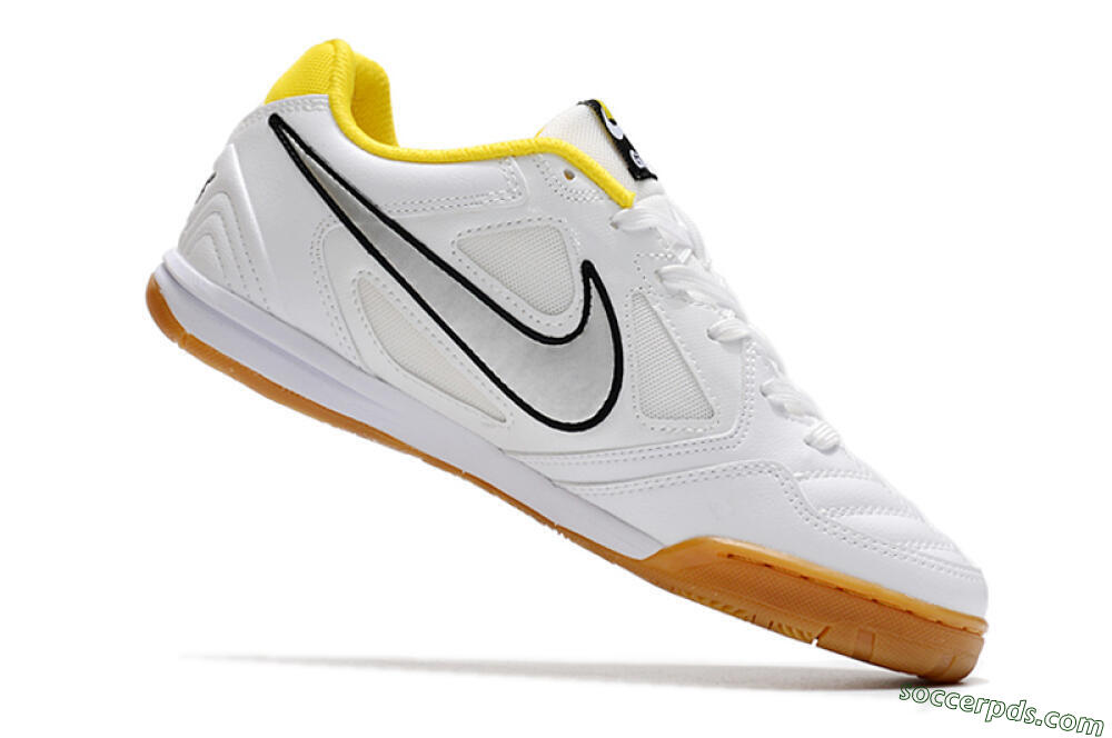 Supreme x Nike SB Gato IC Low-Tops Football Shoes - White/Silver/Yellow 5