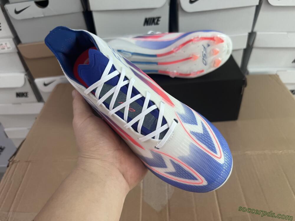 Adidas F50 Adizero FG Low-Tops Football Boots - White/Blue/Pink