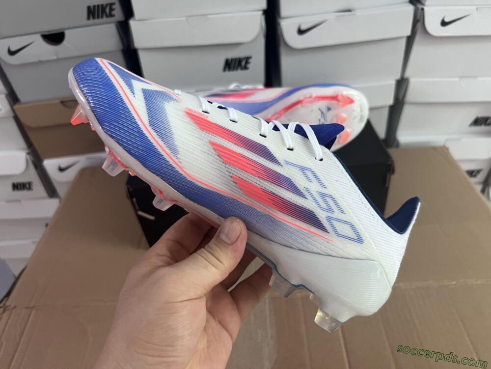 Adidas F50 Adizero FG Low-Tops Football Boots - White/Blue/Pink