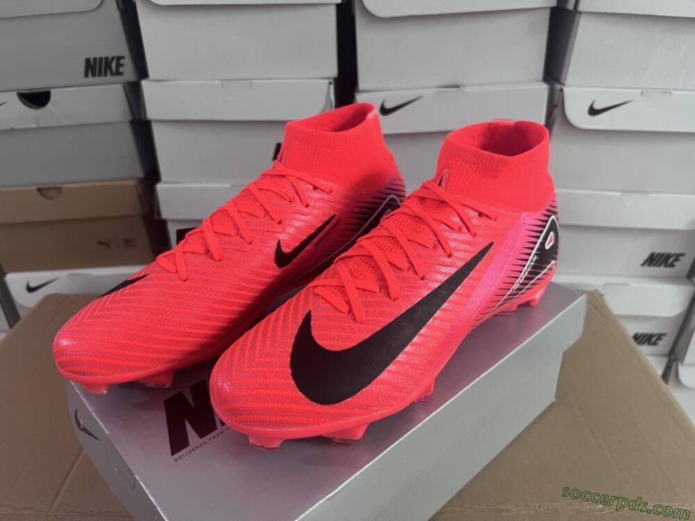 Nike Air Zoom Mercurial Superfly 10 Elite FG High-Tops Football Boots - Red/Black/White