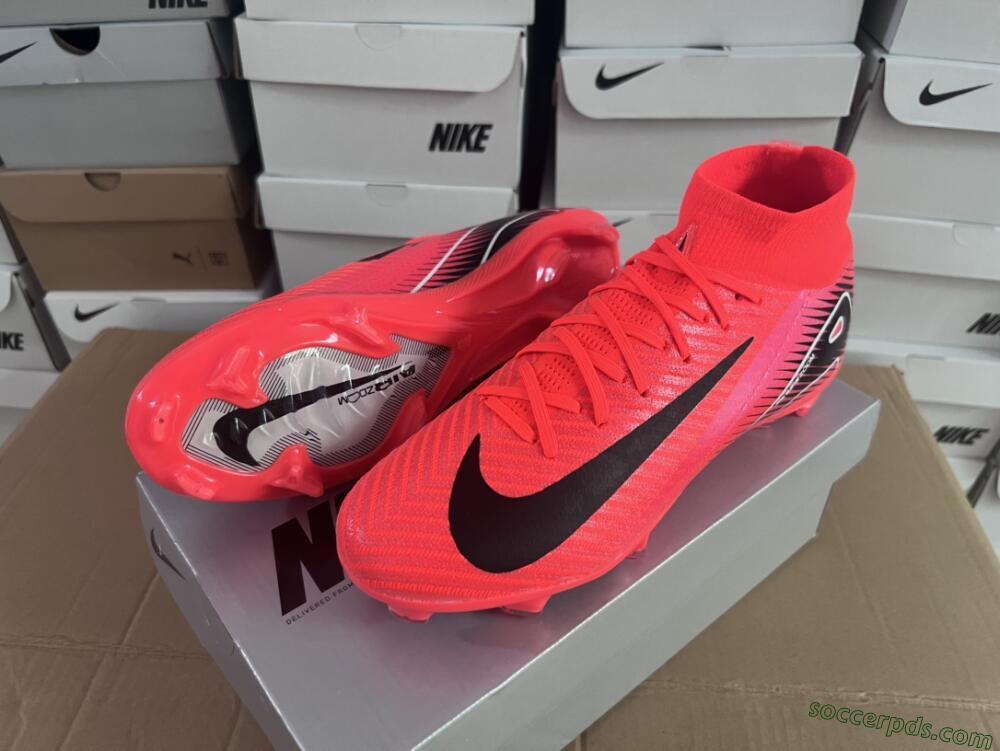 Nike Air Zoom Mercurial Superfly 10 Elite FG High-Tops Football Boots - Red/Black/White