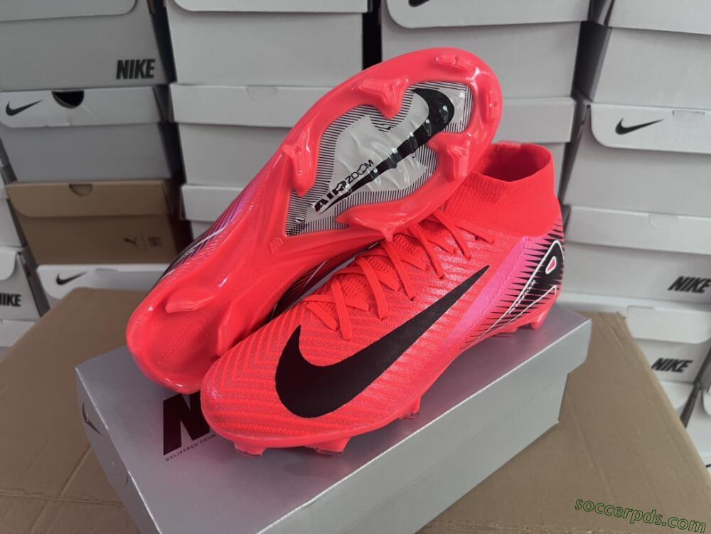 Nike Air Zoom Mercurial Superfly 10 Elite FG High-Tops Football Boots - Red/Black/White