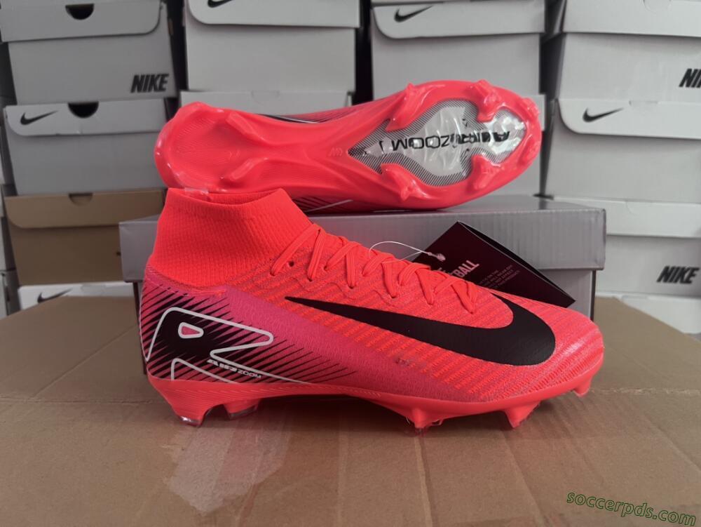 Nike Air Zoom Mercurial Superfly 10 Elite FG High-Tops Football Boots - Red/Black/White