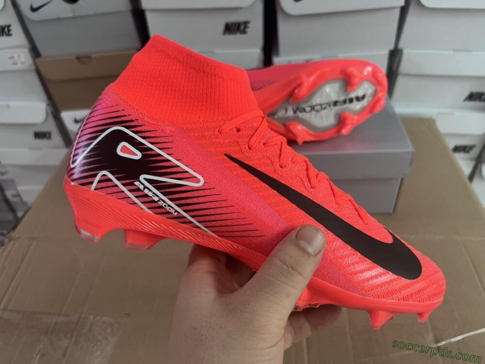 Nike Air Zoom Mercurial Superfly 10 Elite FG High-Tops Football Boots - Red/Black/White