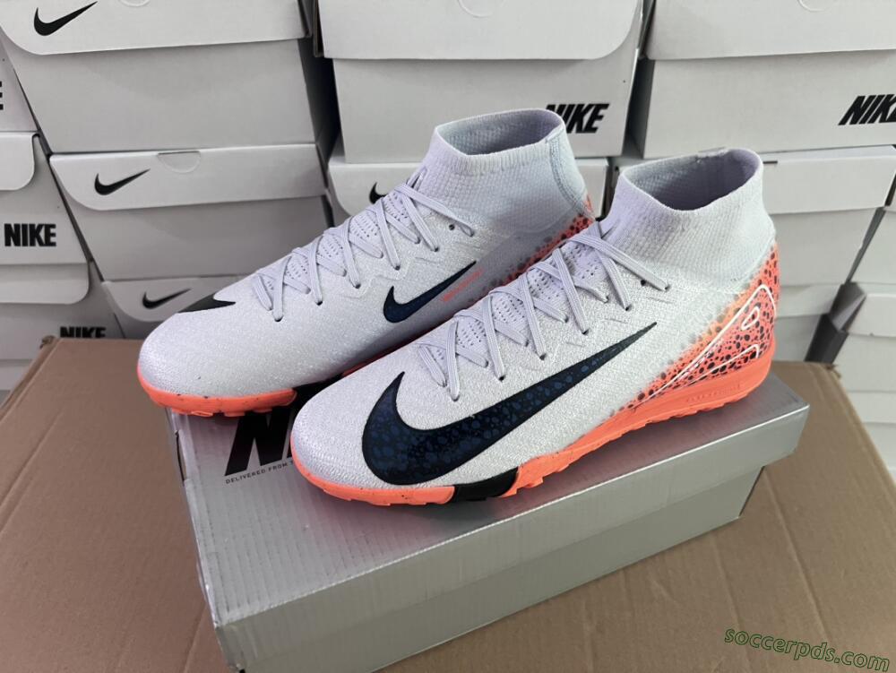 Nike Air Zoom Mercurial Superfly 10 Elite TF High-Tops Football Shoes - Grey/Orange/Black