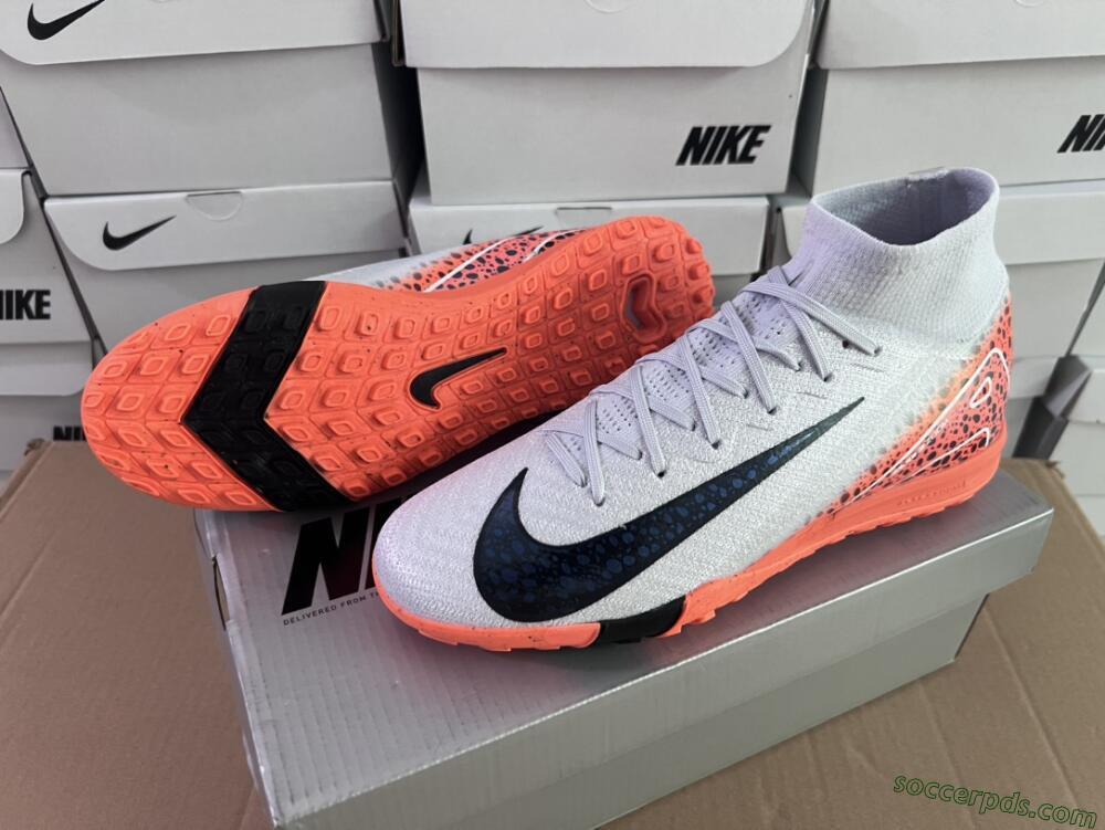 Nike Air Zoom Mercurial Superfly 10 Elite TF High-Tops Football Shoes - Grey/Orange/Black