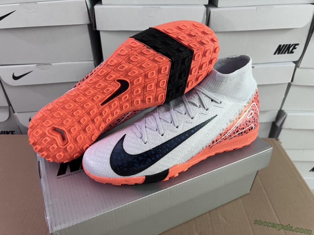 Nike Air Zoom Mercurial Superfly 10 Elite TF High-Tops Football Shoes - Grey/Orange/Black