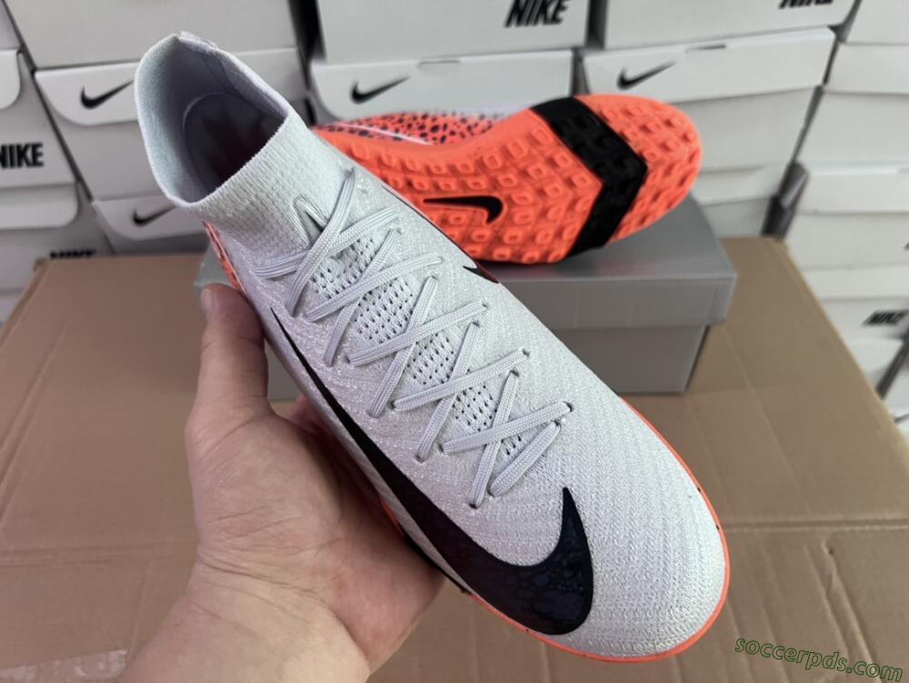 Nike Air Zoom Mercurial Superfly 10 Elite TF High-Tops Football Shoes - Grey/Orange/Black