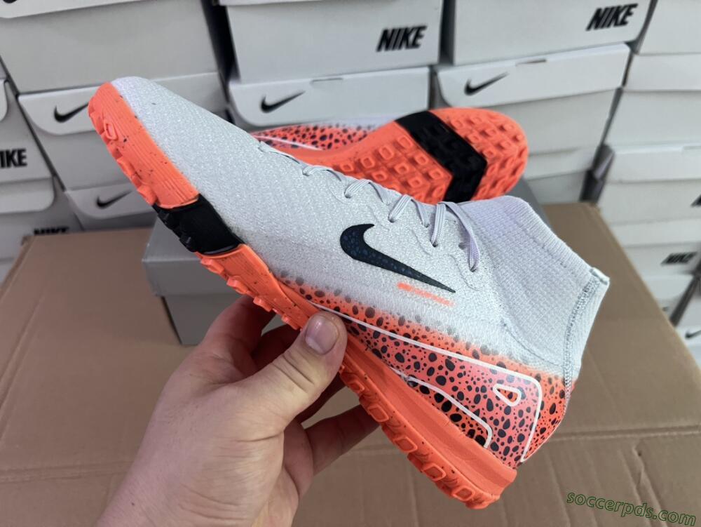 Nike Air Zoom Mercurial Superfly 10 Elite TF High-Tops Football Shoes - Grey/Orange/Black