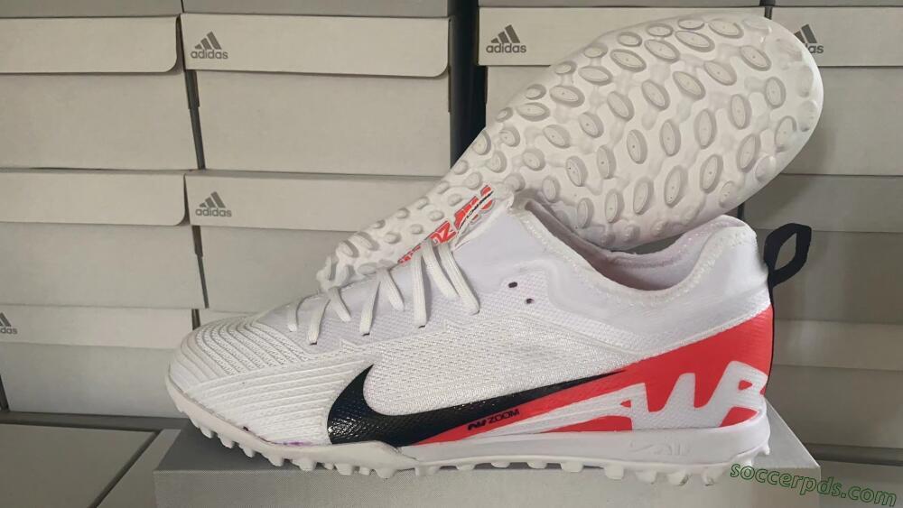 Nike Air Zoom Mercurial Vapor 15 Pro TF Low-Tops Football Shoes - White/Black/Red