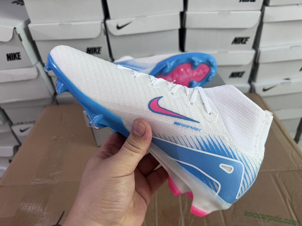 Nike Air Zoom Mercurial Superfly 10 Elite FG High-Tops Football Boots - White/Pink/Blue