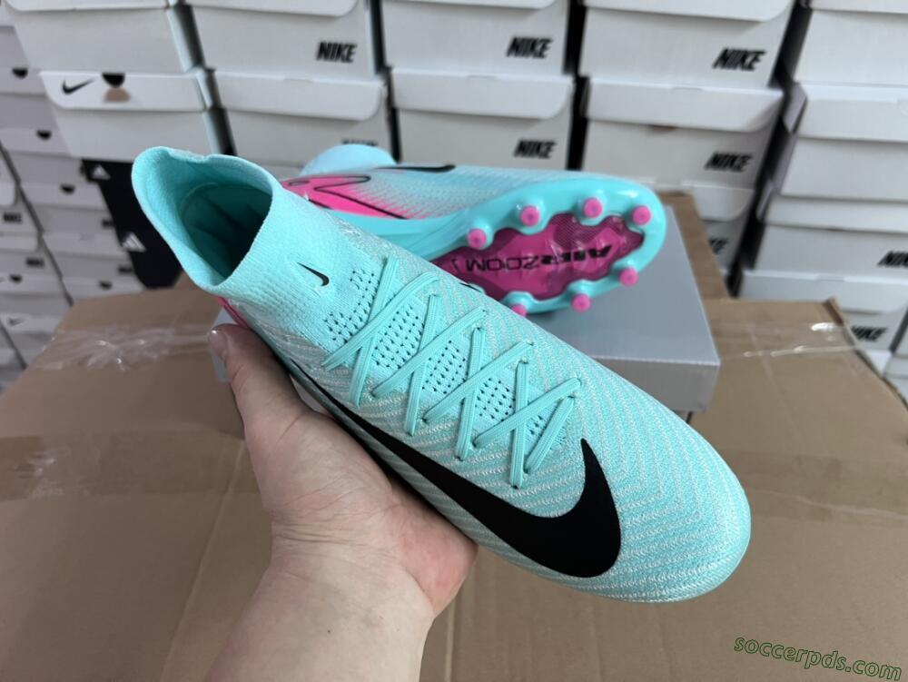 Nike Air Zoom Mercurial Superfly 10 Elite AG High-Tops Football Boots - Green/Pink/Black