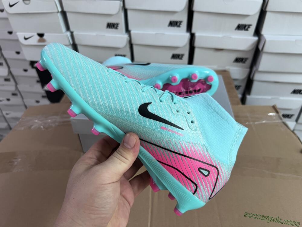 Nike Air Zoom Mercurial Superfly 10 Elite AG High-Tops Football Boots - Green/Pink/Black
