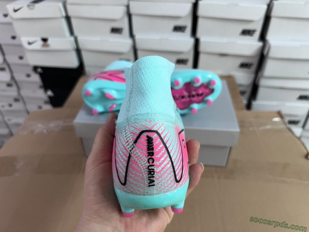 Nike Air Zoom Mercurial Superfly 10 Elite AG High-Tops Football Boots - Green/Pink/Black