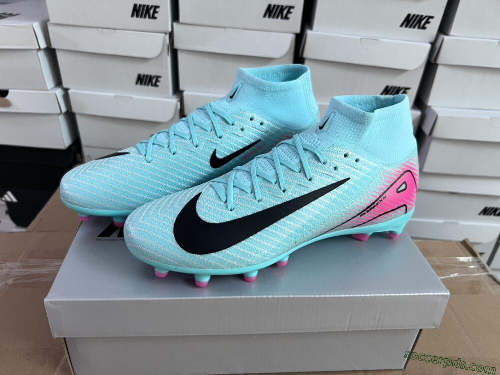 Nike Air Zoom Mercurial Superfly 10 Elite AG High-Tops Football Boots - Green/Pink/Black
