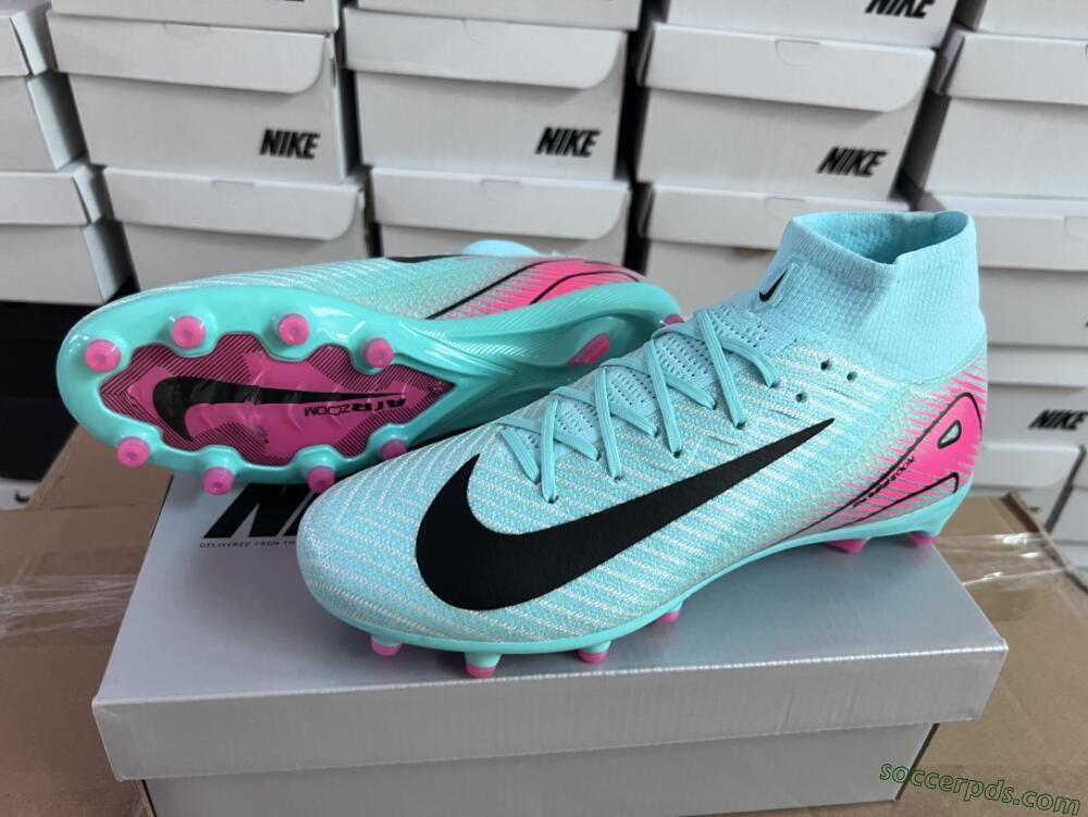 Nike Air Zoom Mercurial Superfly 10 Elite AG High-Tops Football Boots - Green/Pink/Black