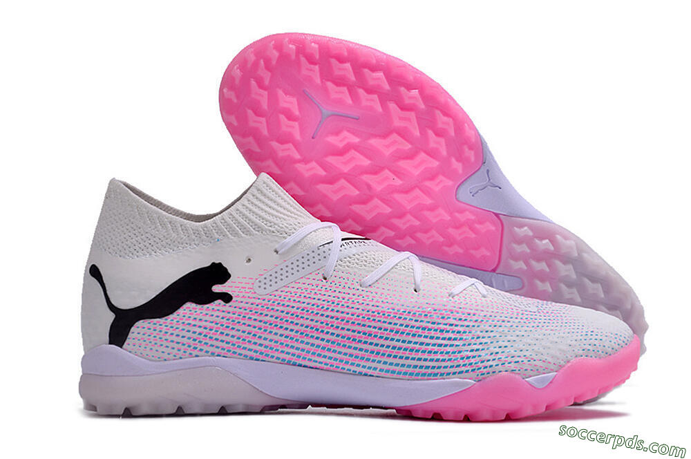 Puma Future 7 Ultimate TF Low-Tops Football Shoes - White/Pink/Blue/Black 1