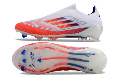 Adidas F50 Elite Laceless FG Low-Tops Football Boots - White/Red/Blue
