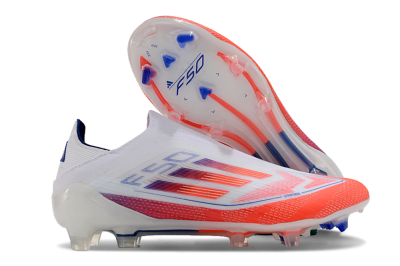Adidas F50 Elite Laceless FG Low-Tops Football Boots - White/Red/Blue