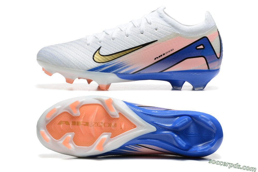 Nike Air Zoom Mercurial Vapor 16 Elite FG Low-Tops Football Boots - White/Gold/Pink/Blue 0