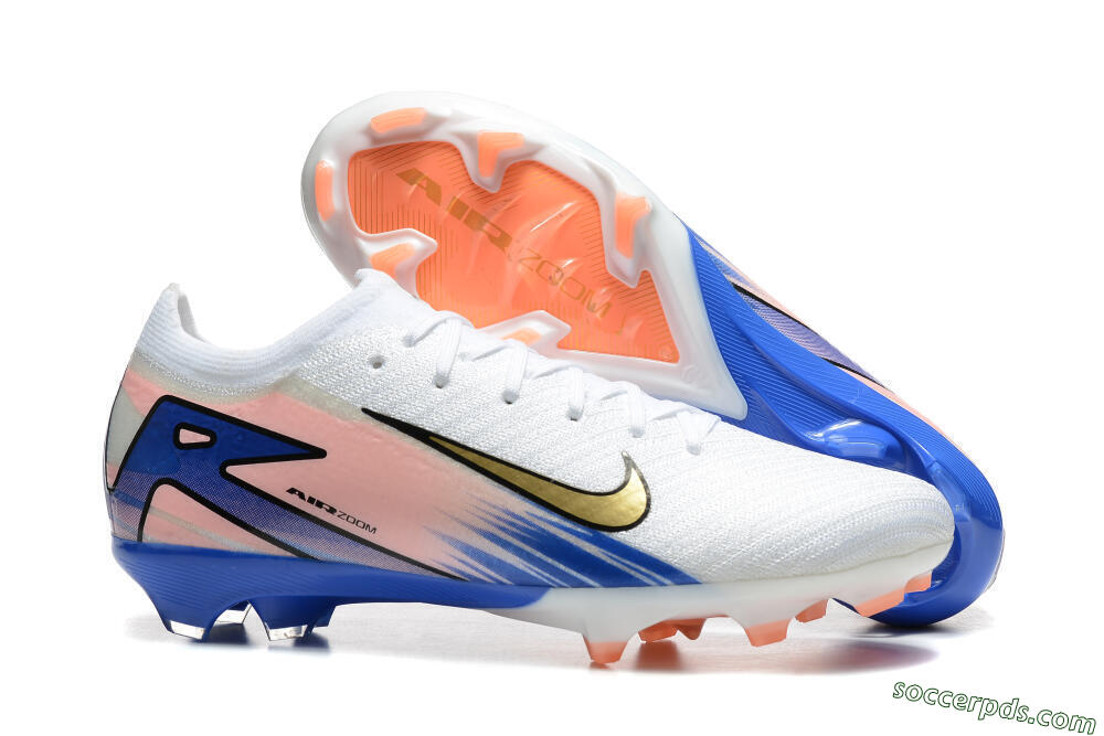 Nike Air Zoom Mercurial Vapor 16 Elite FG Low-Tops Football Boots - White/Gold/Pink/Blue 1