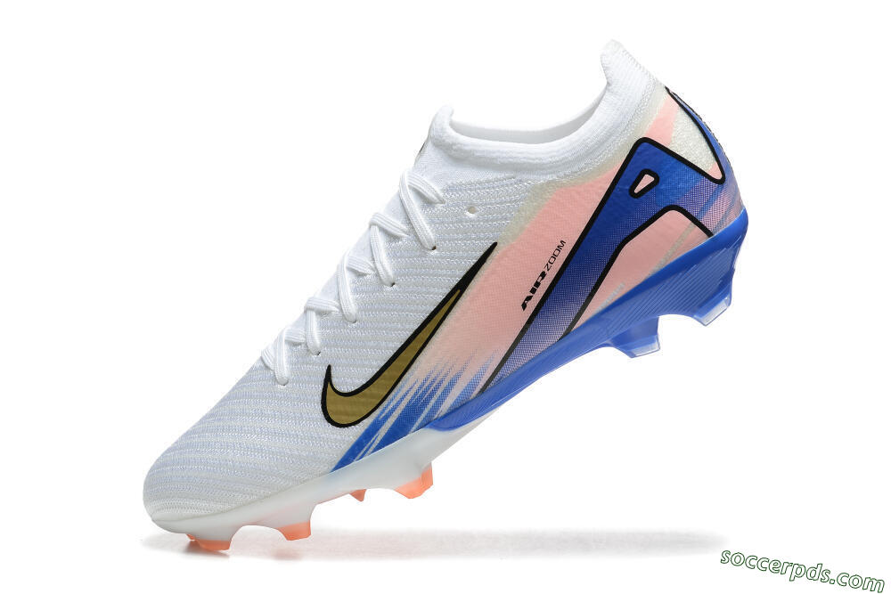 Nike Air Zoom Mercurial Vapor 16 Elite FG Low-Tops Football Boots - White/Gold/Pink/Blue 5
